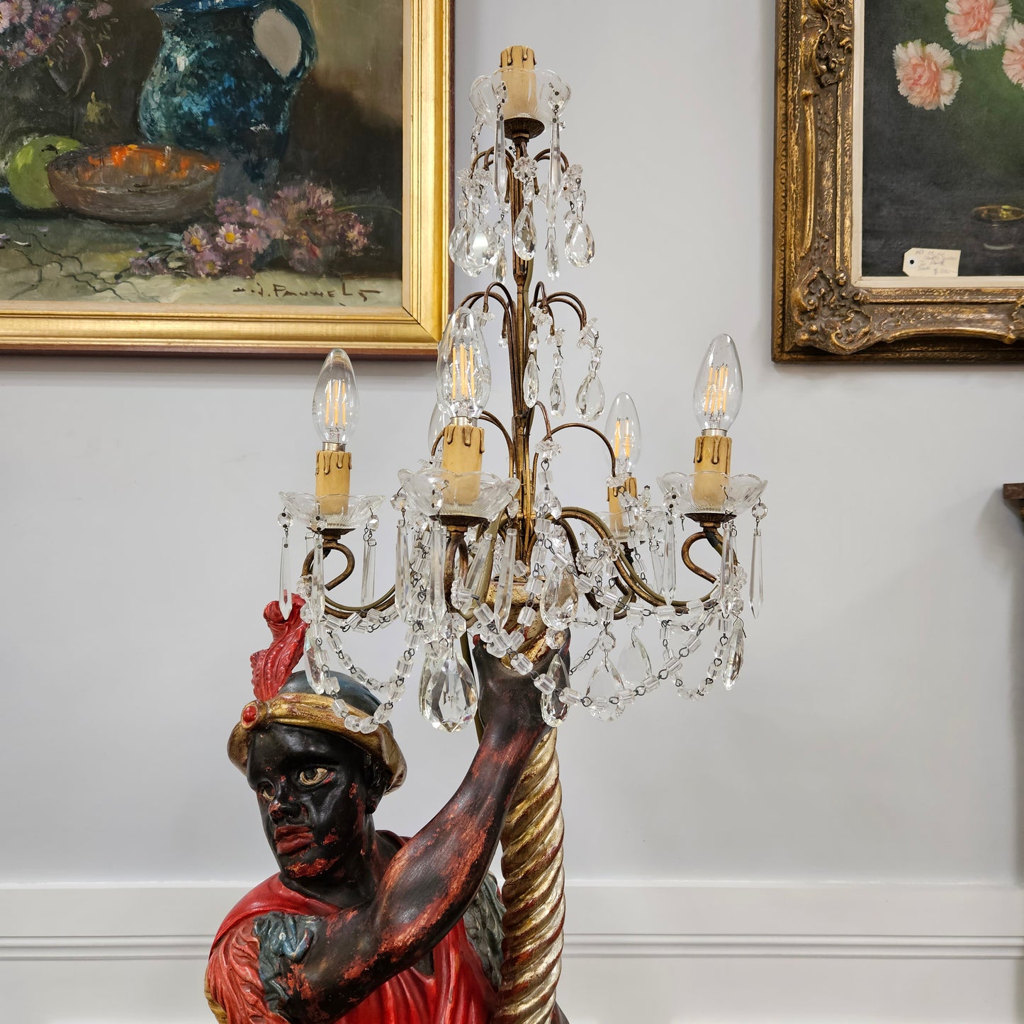 Sourced From France A Five Light Blackamoor Floor Lamp