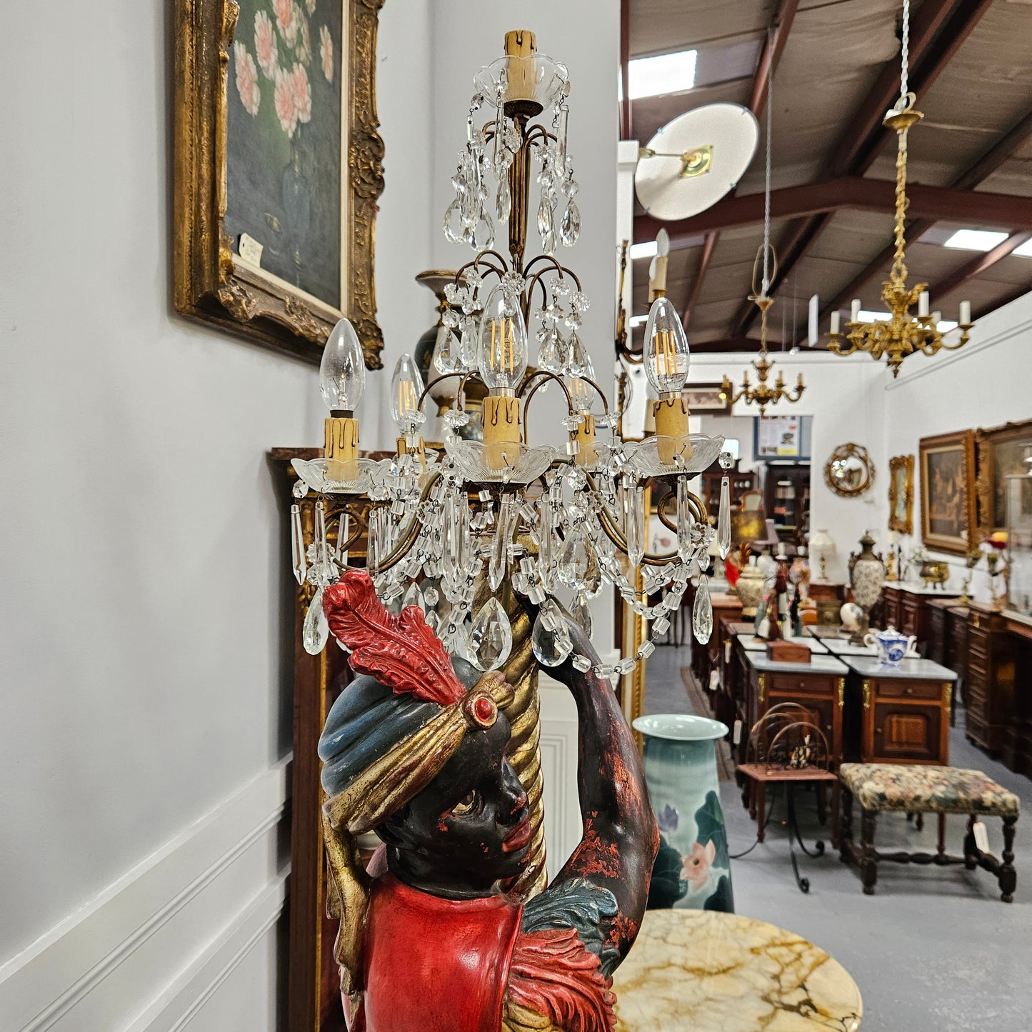 Sourced From France A Five Light Blackamoor Floor Lamp