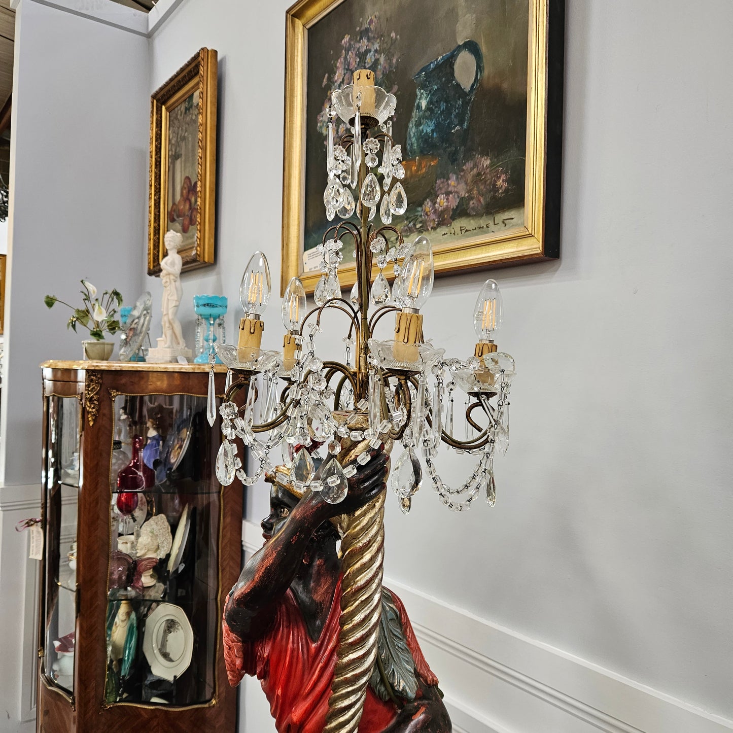 Sourced From France A Five Light Blackamoor Floor Lamp
