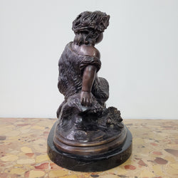Signed Egisto Rossi Bronze Bacchus Child Holding Chalice | Antique & Vintage | Moonee Ponds Antiques | Australia Wide Delivery
