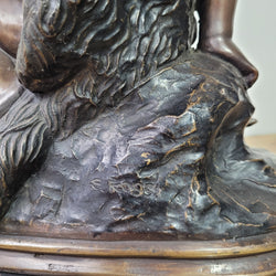 Signed Egisto Rossi Bronze Bacchus Child Holding Chalice | Antique & Vintage | Moonee Ponds Antiques | Australia Wide Delivery