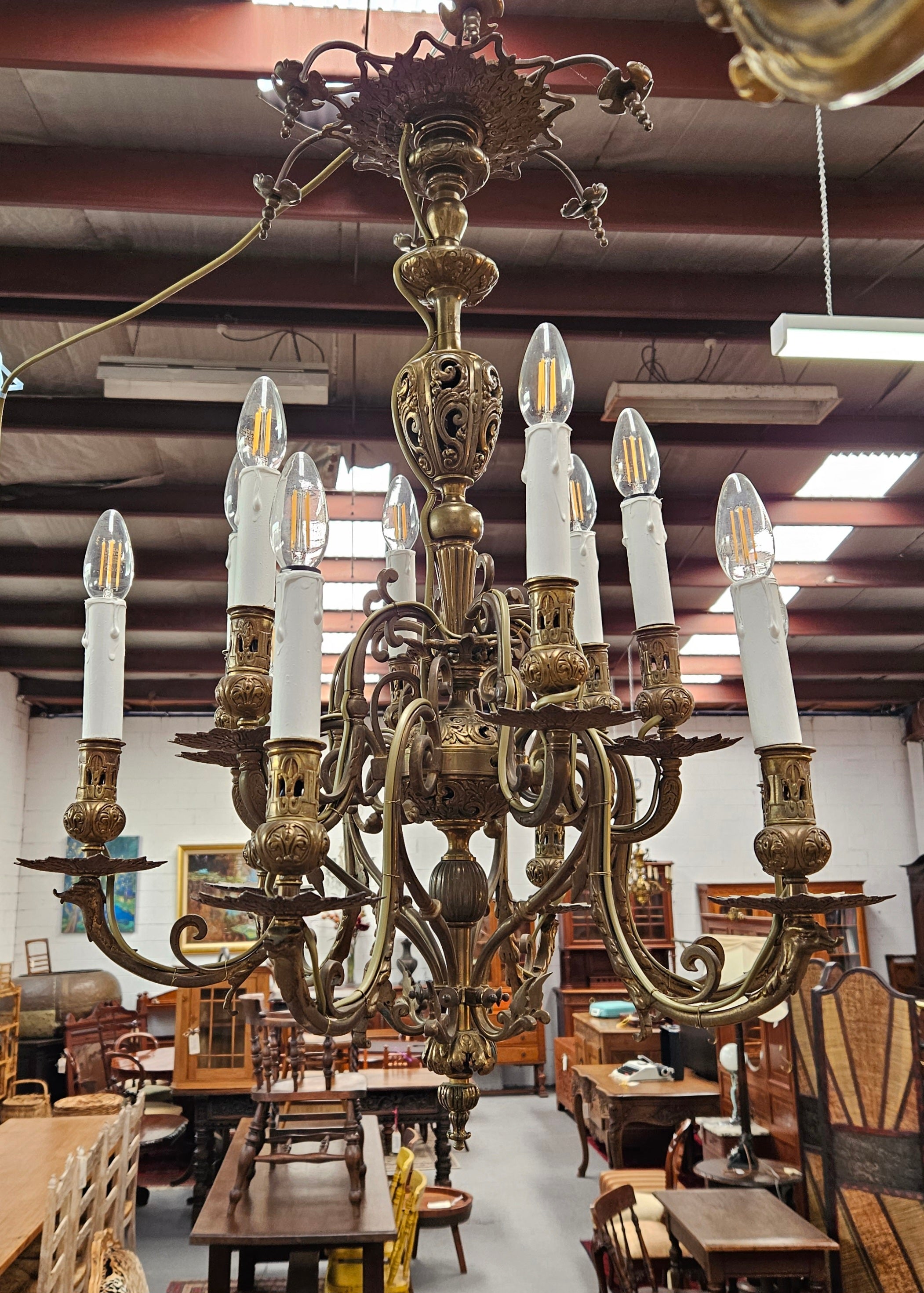 Beautiful Flemish Bronze Chandelier | Antique & Vintage | Moonee Ponds Antiques | Australia Wide