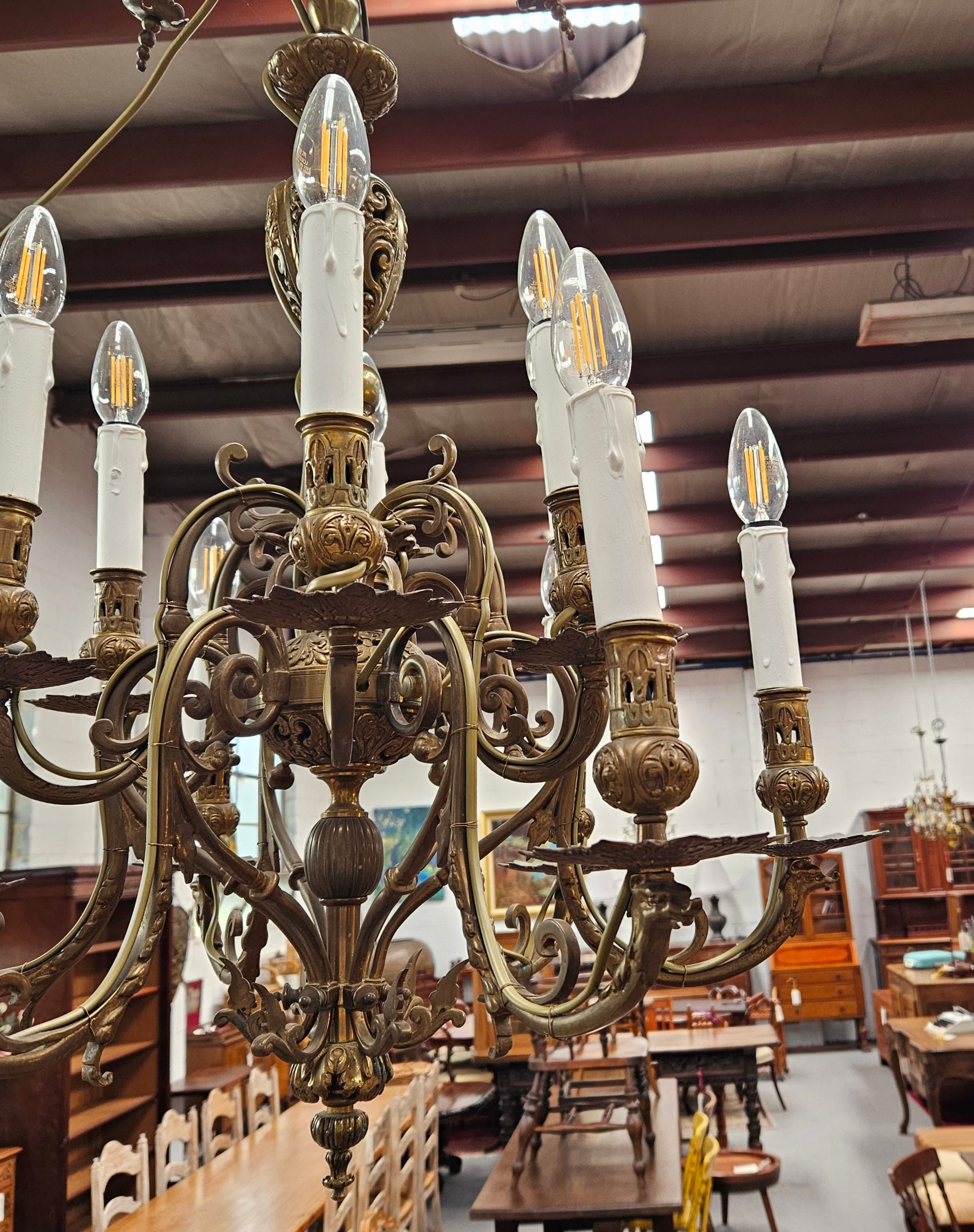 Beautiful Flemish Bronze Chandelier | Antique & Vintage | Moonee Ponds Antiques | Australia Wide