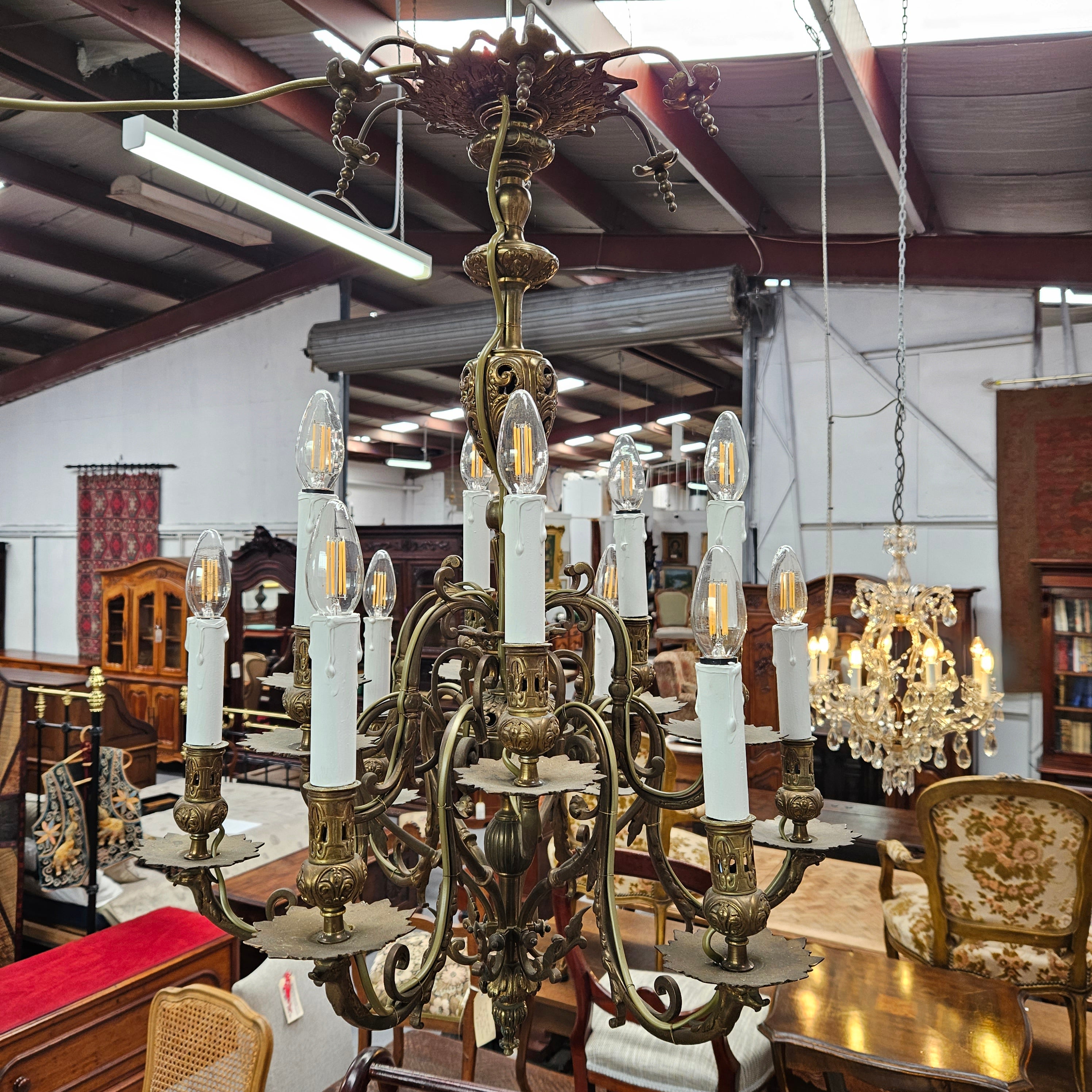 Beautiful Flemish Bronze Chandelier | Antique & Vintage | Moonee Ponds Antiques | Australia Wide