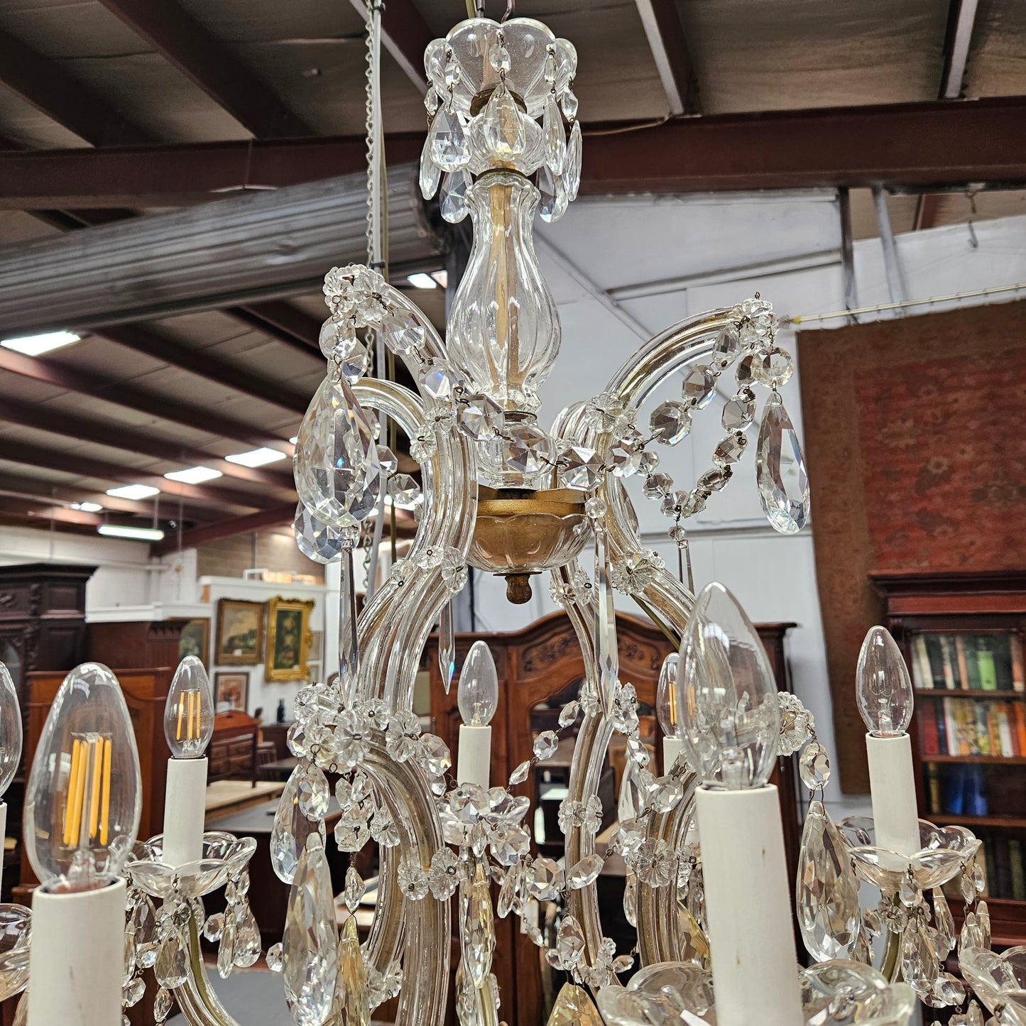 Beautiful French Crystal Bird Cage Chandelier