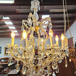 Beautiful French Crystal Bird Cage Chandelier