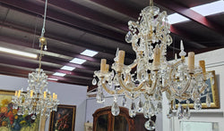 Matching Pair Of Antique French Ten Arm Crystal And Bronze Chandeliers | Antique & Vintage | Moonee Ponds Antiques | Australia Wide Delivery