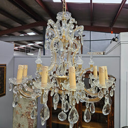 Matching Pair Of Antique French Ten Arm Crystal And Bronze Chandeliers | Antique & Vintage | Moonee Ponds Antiques | Australia Wide Delivery