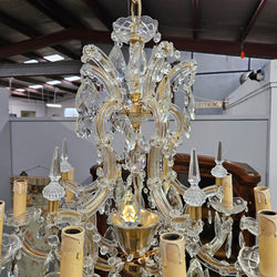 Matching Pair Of Antique French Ten Arm Crystal And Bronze Chandeliers | Antique & Vintage | Moonee Ponds Antiques | Australia Wide Delivery