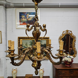 Antique French Napolon III "Mazarin" Gold Bronze Eight Arm Chandelier | Antique & Vintage | Moonee Ponds Antiques | Australia Wide Delivery