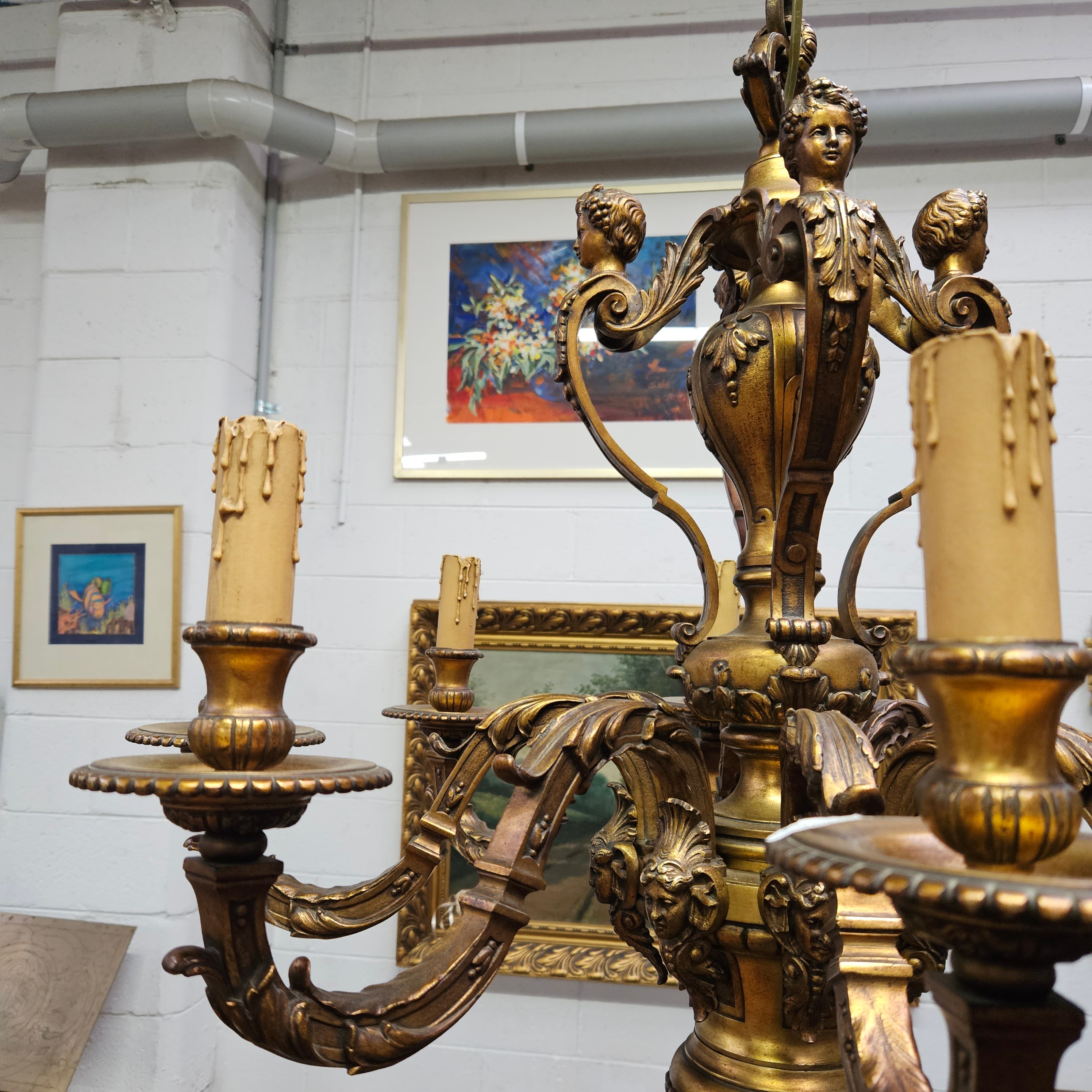 Antique French Napolon III "Mazarin" Gold Bronze Eight Arm Chandelier | Antique & Vintage | Moonee Ponds Antiques | Australia Wide Delivery