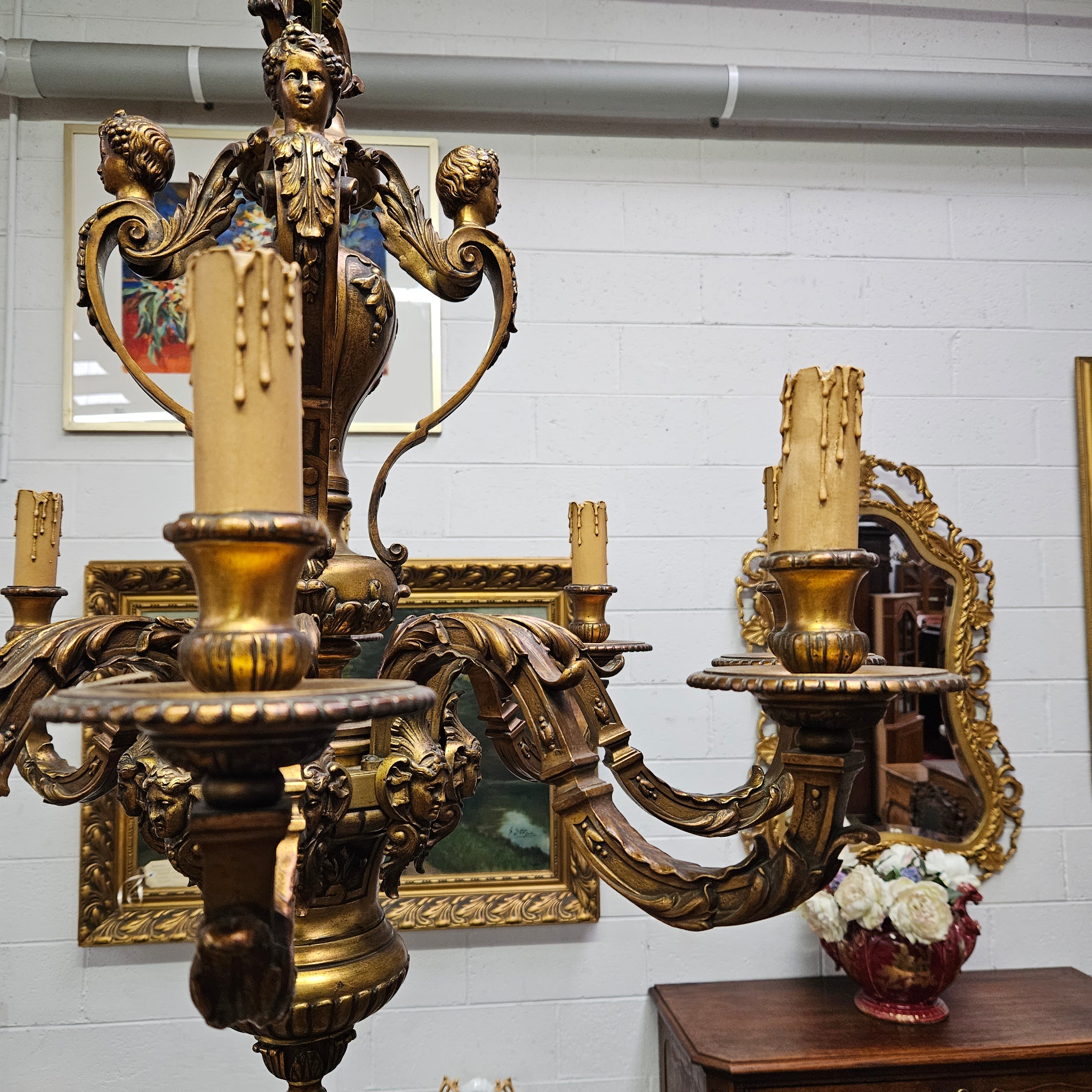 Antique French Napolon III "Mazarin" Gold Bronze Eight Arm Chandelier | Antique & Vintage | Moonee Ponds Antiques | Australia Wide Delivery
