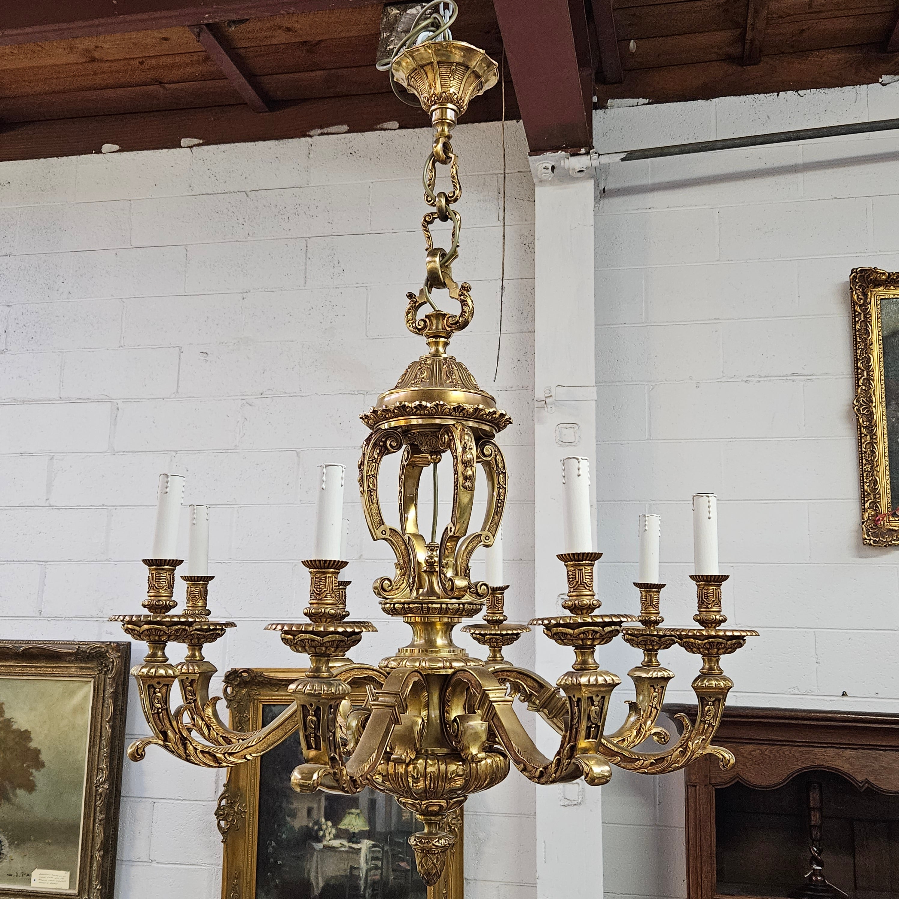 Impressive Gilt Bronze Napoleon III Style Chandelier | Antique & Vintage | Moonee Ponds Antiques | Australia Wide Delivery