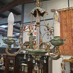 Petite Italian Painted Metal Chandelier | Antique & Vintage | Moonee Ponds Antiques | Australia Wide Delivery