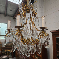 Large Parisian Crystal And Gilt Bronze Chandelier | Antique & Vintage | Moonee Ponds Antiques | Australia Wide Delivery