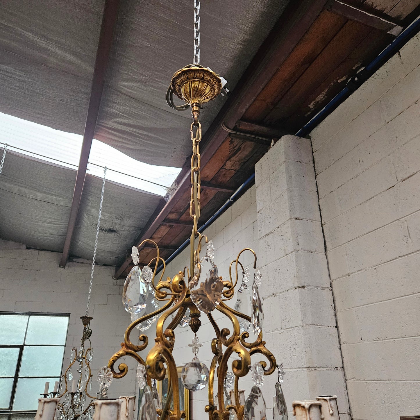 Large Parisian Crystal And Gilt Bronze Chandelier