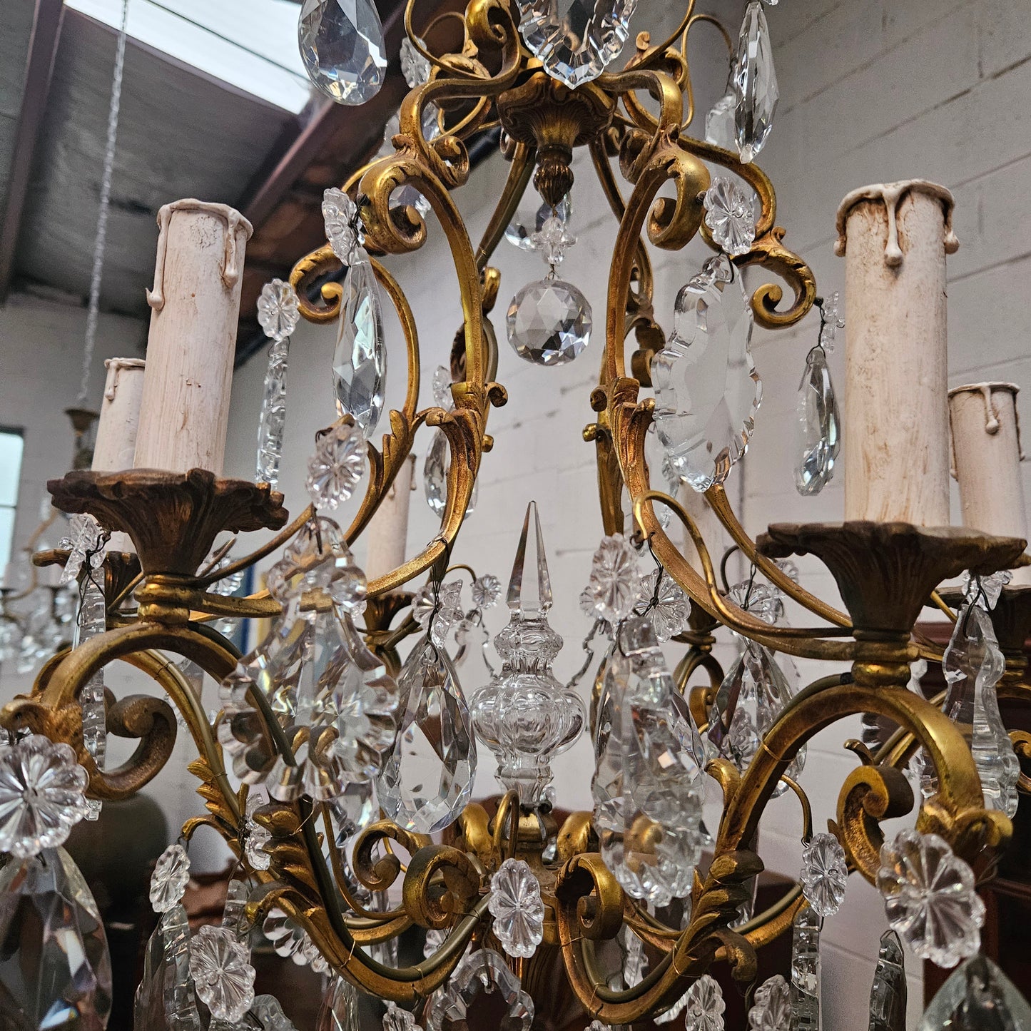 Large Parisian Crystal And Gilt Bronze Chandelier