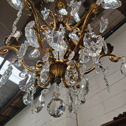 Large Parisian Crystal And Gilt Bronze Chandelier