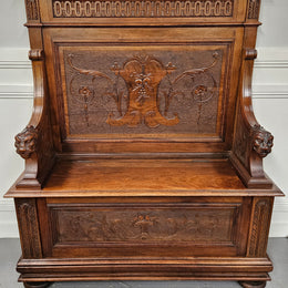 Fabulous 19th Century French Walnut Hall Seat