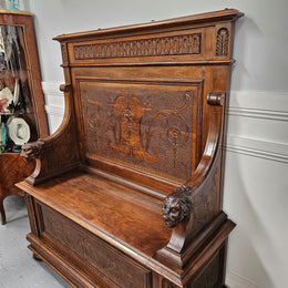 Fabulous 19th Century French Walnut Hall Seat