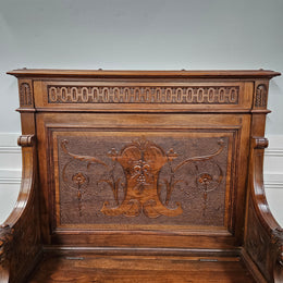 Fabulous 19th Century French Walnut Hall Seat