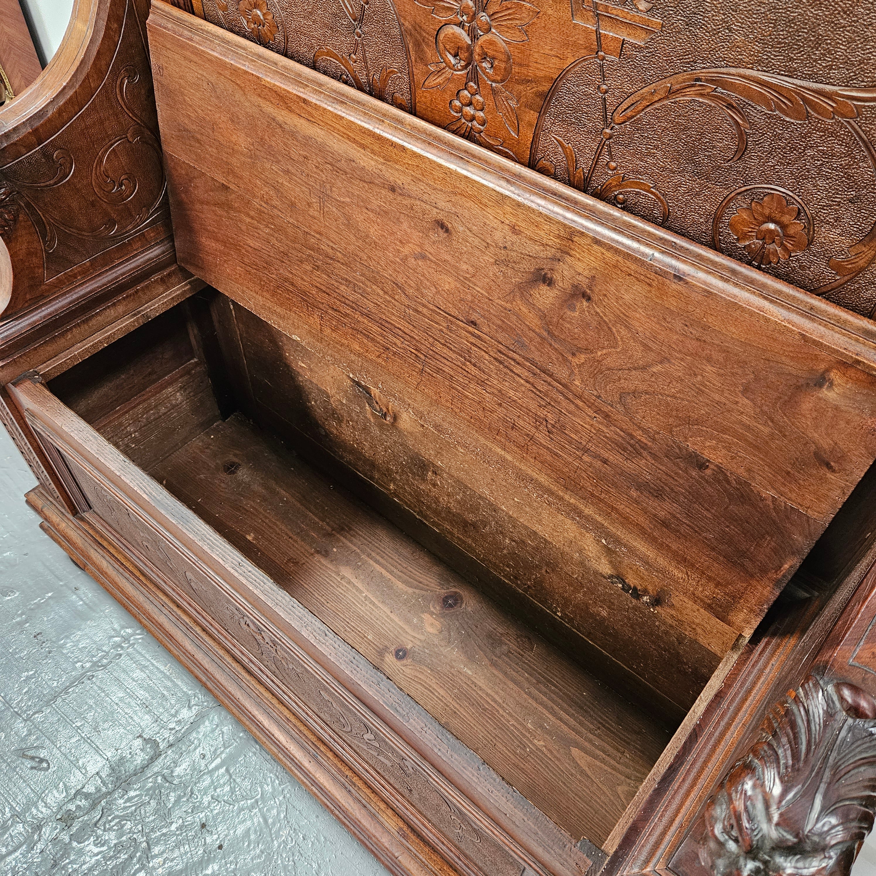 Fabulous 19th Century French Walnut Hall Seat | Antique & Vintage | Moonee Ponds Antiques | Australia Wide Delivery