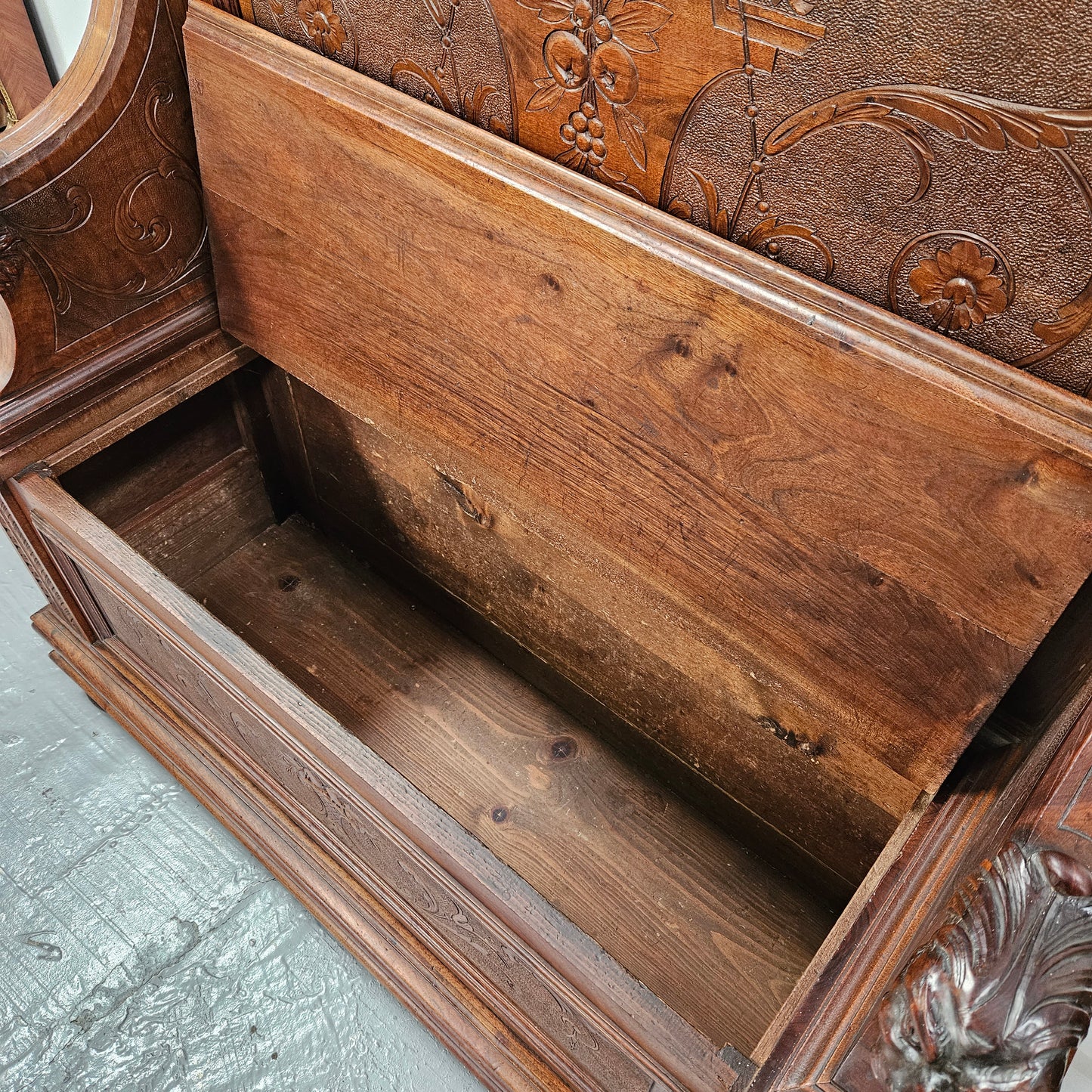 Fabulous 19th Century French Walnut Hall Seat