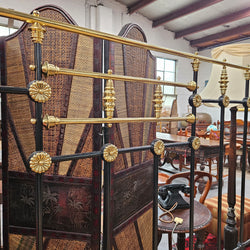 Hard to Find 19the Century King Size Cast Iron & Brass Bed Frame | Antique & Vintage | Moonee Ponds Antiques | Australia Wide Delivery