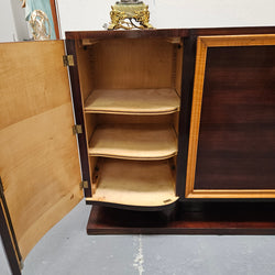 Grand Jules Leleu Style French Art Deco Walnut Four Door Buffet | Antique & Vintage | Moonee Ponds Antiques | Australia Wide Delivery