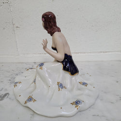 Pretty Royal Dux Bohemia Seated Figurine of a Lady | Antique & Vintage | Moonee Ponds Antiques | Australia Wide Delivery