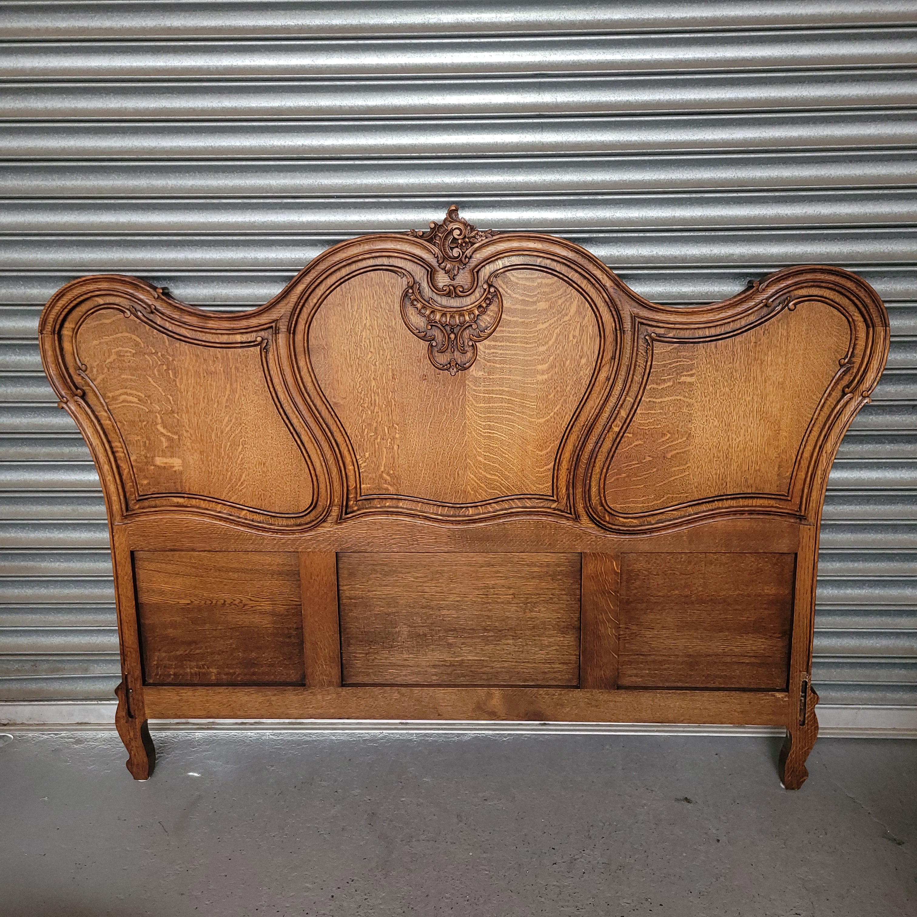 Beautifully Carved French Oak Louis XV Style Queen Size Bed | Antique & Vintage | Moonee Ponds Antiques | Australia Wide Delivery