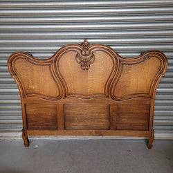 Beautifully Carved French Oak Louis XV Style Queen Size Bed | Antique & Vintage | Moonee Ponds Antiques | Australia Wide Delivery