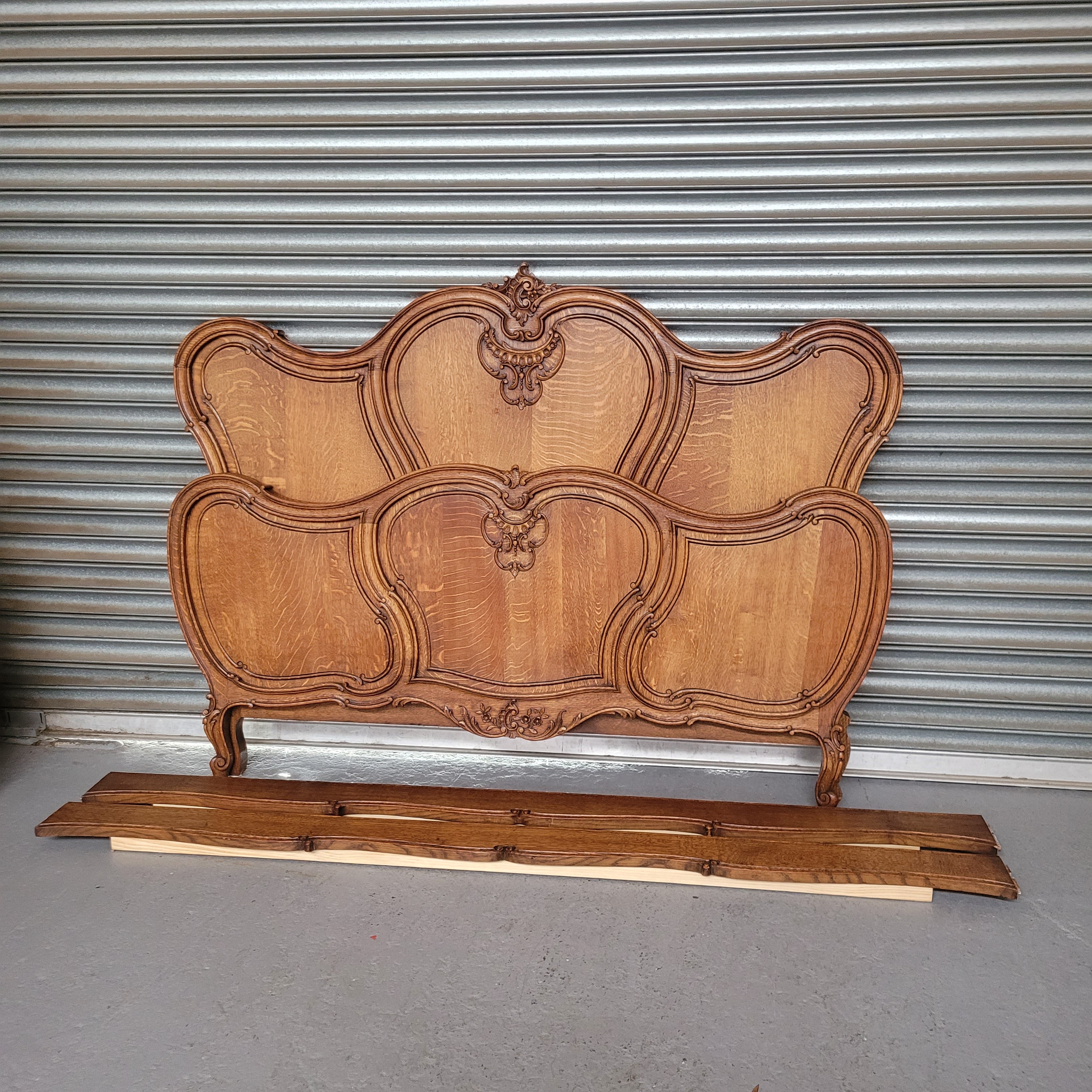Beautifully Carved French Oak Louis XV Style Queen Size Bed | Antique & Vintage | Moonee Ponds Antiques | Australia Wide Delivery