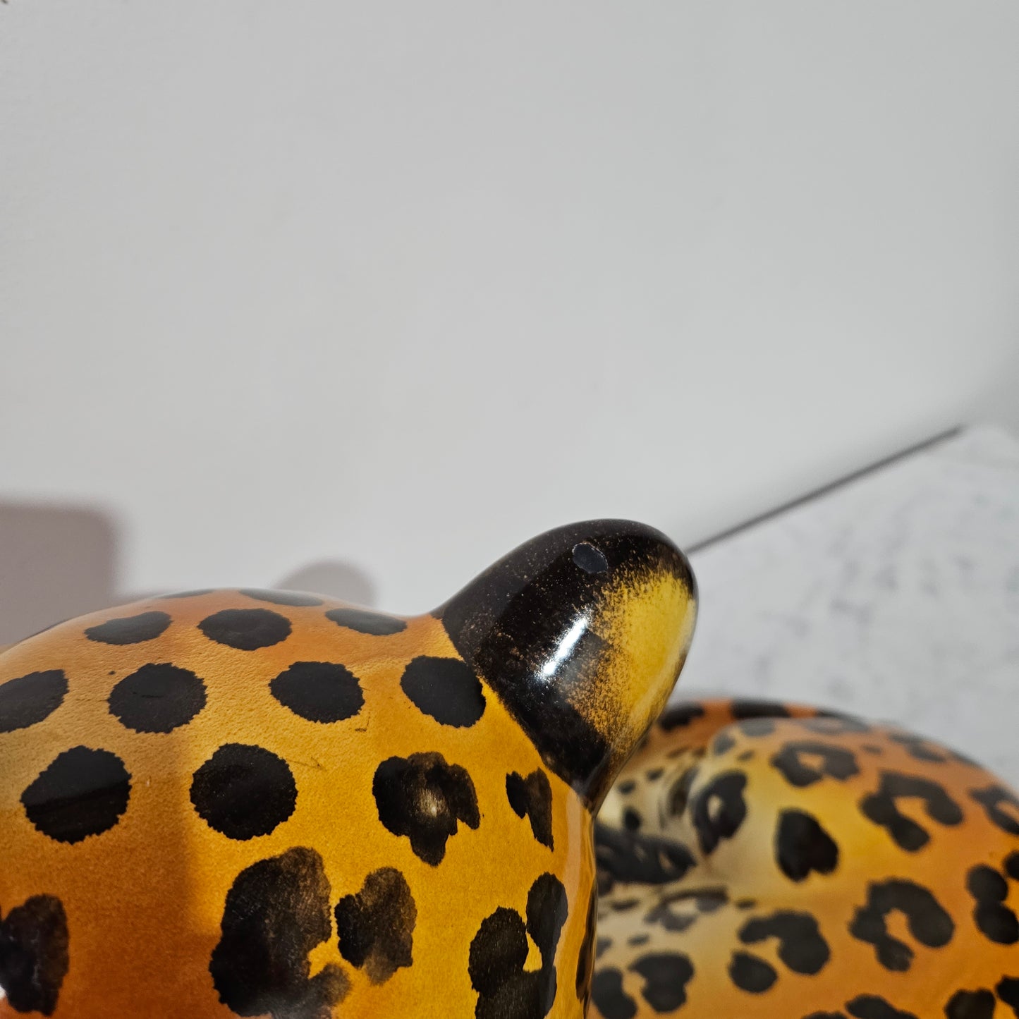 Vintage Italian Ceramic Young Leopard