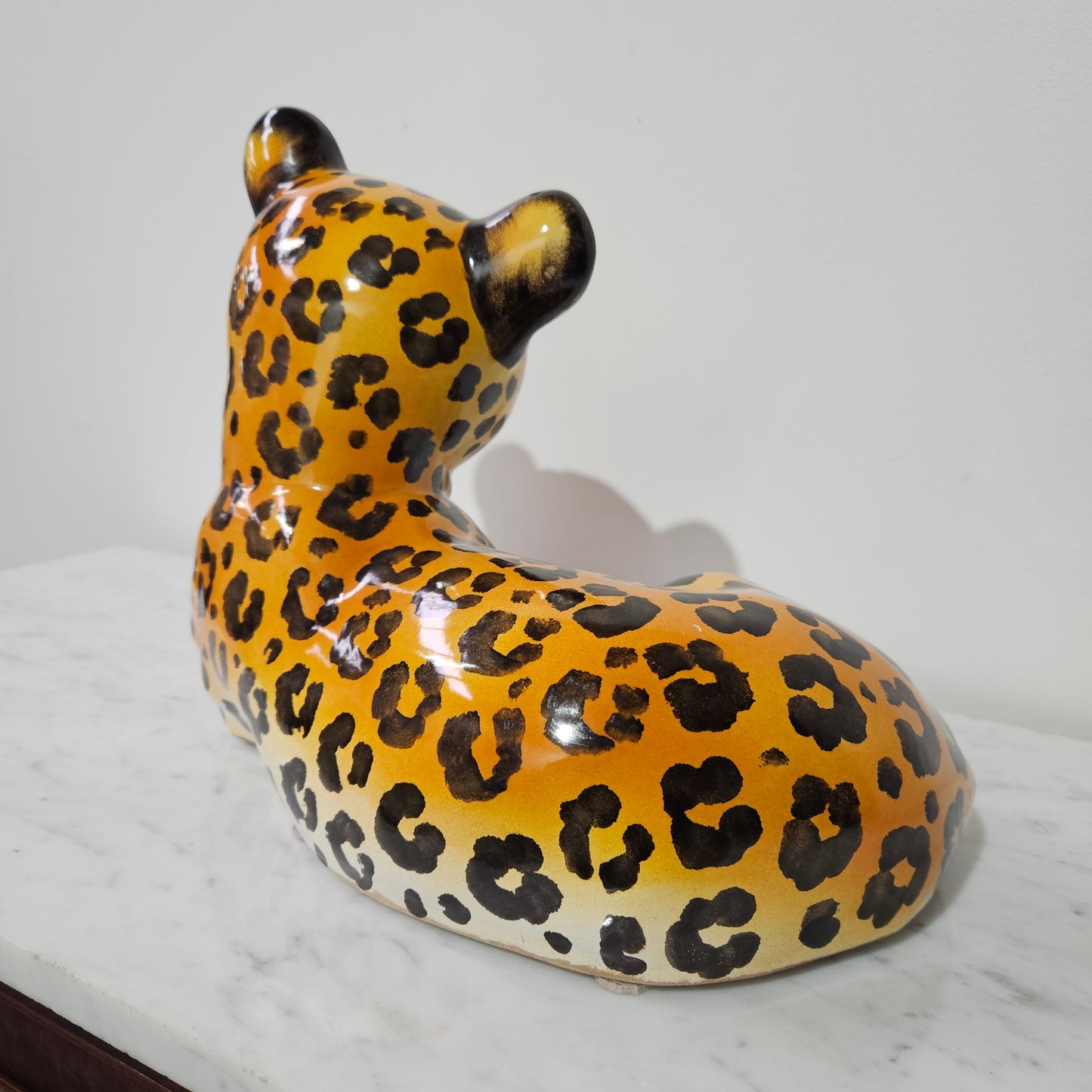 Vintage Italian Ceramic Young Leopard