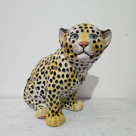 Large Vintage Terracotta Young Leopard