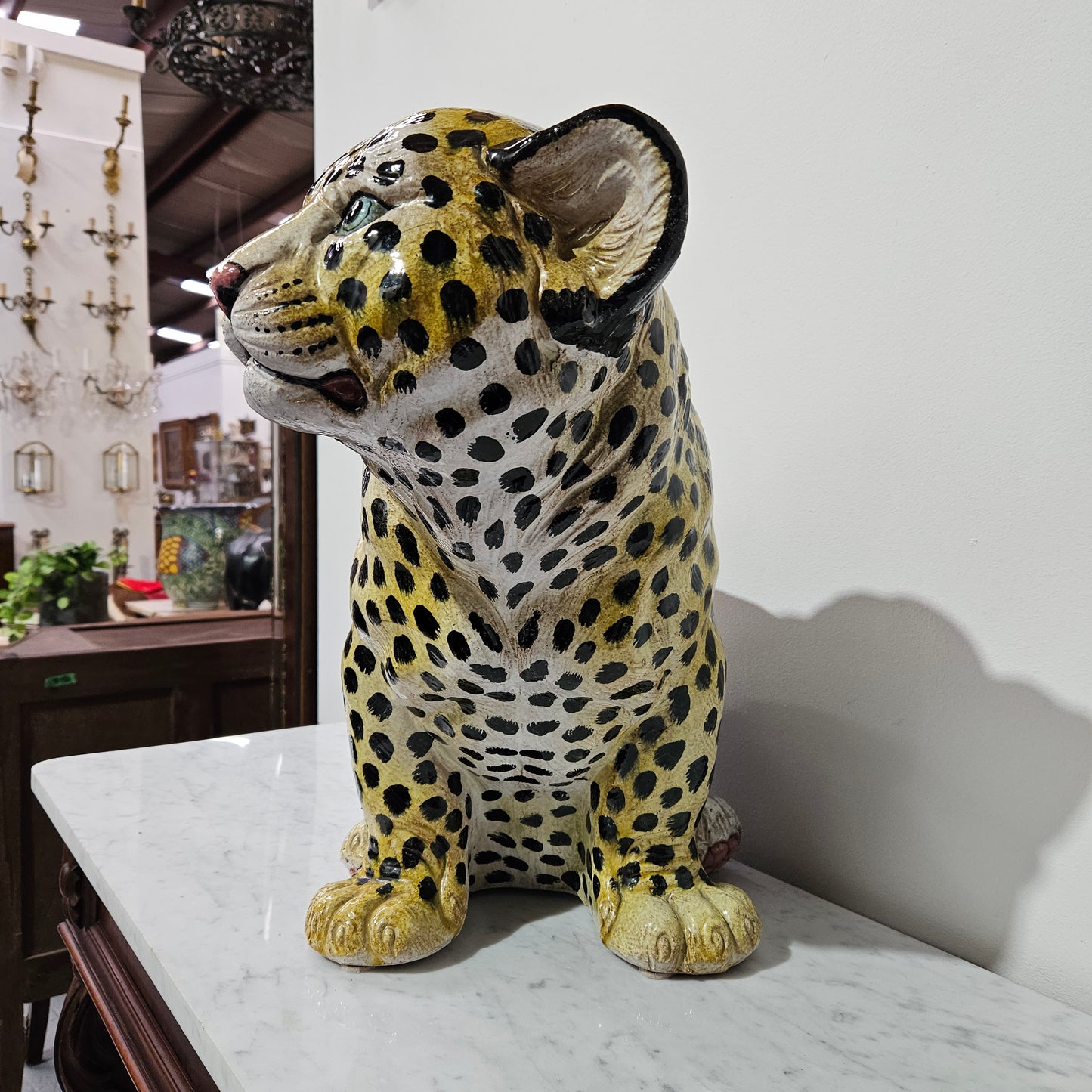Large Vintage Terracotta Young Leopard
