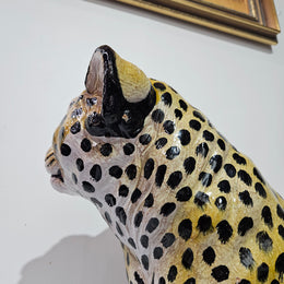 Large Vintage Terracotta Young Leopard