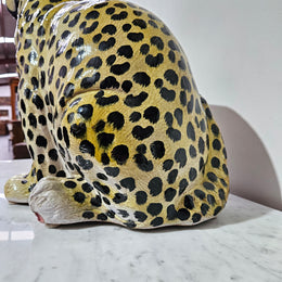 Large Vintage Terracotta Young Leopard