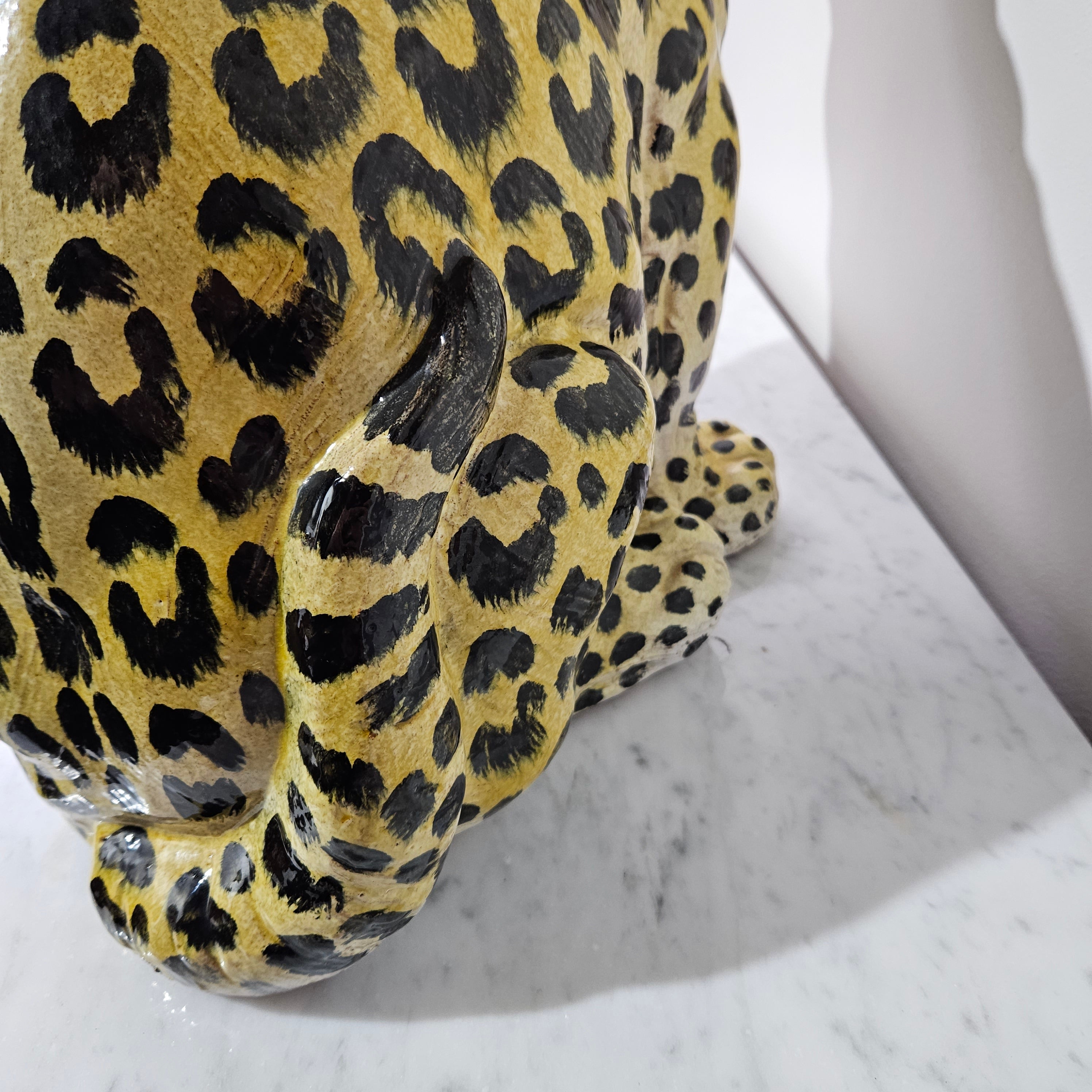Appealing Large Vintage Terracotta Young Leopard Statue | Antique & Vintage | Moonee Ponds Antiques | Australia Wide Delivery