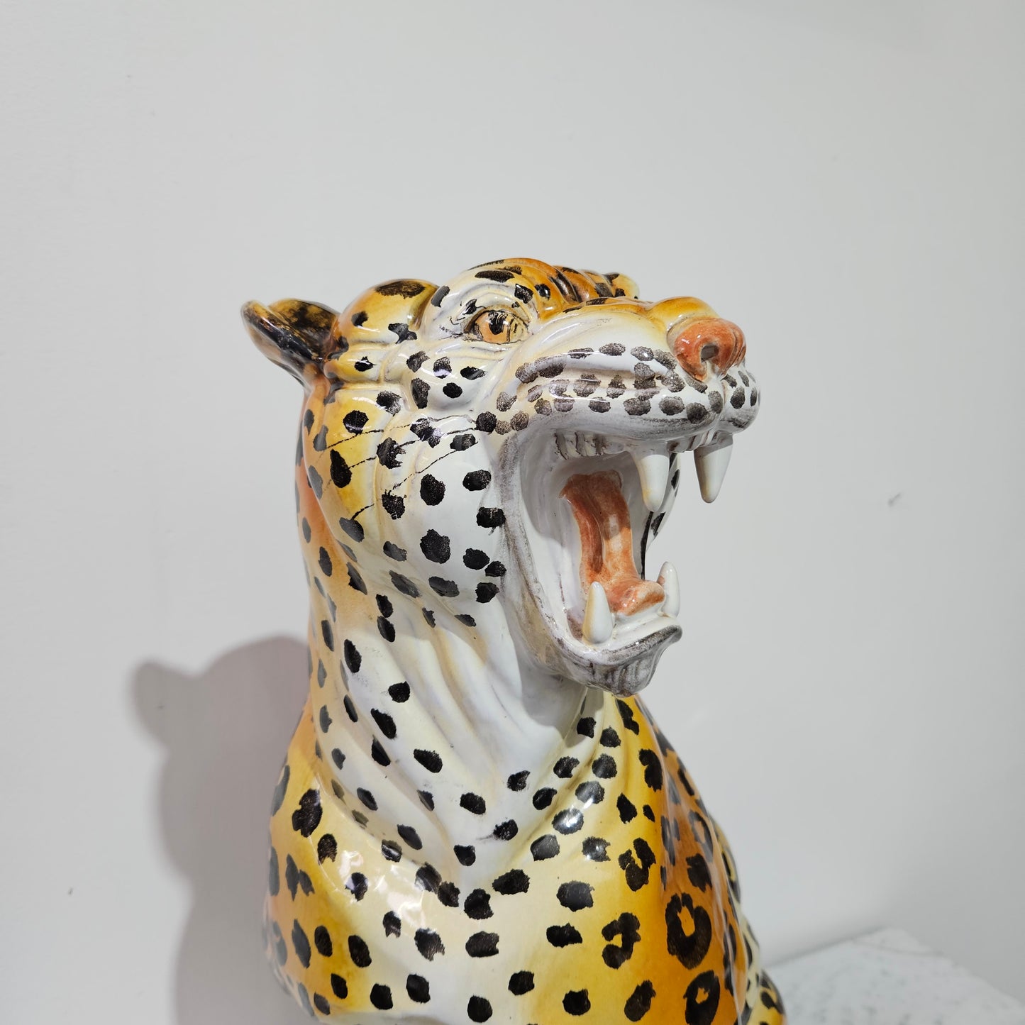 Stunning Vintage Italian Terra Cotta Roaring Leopard
