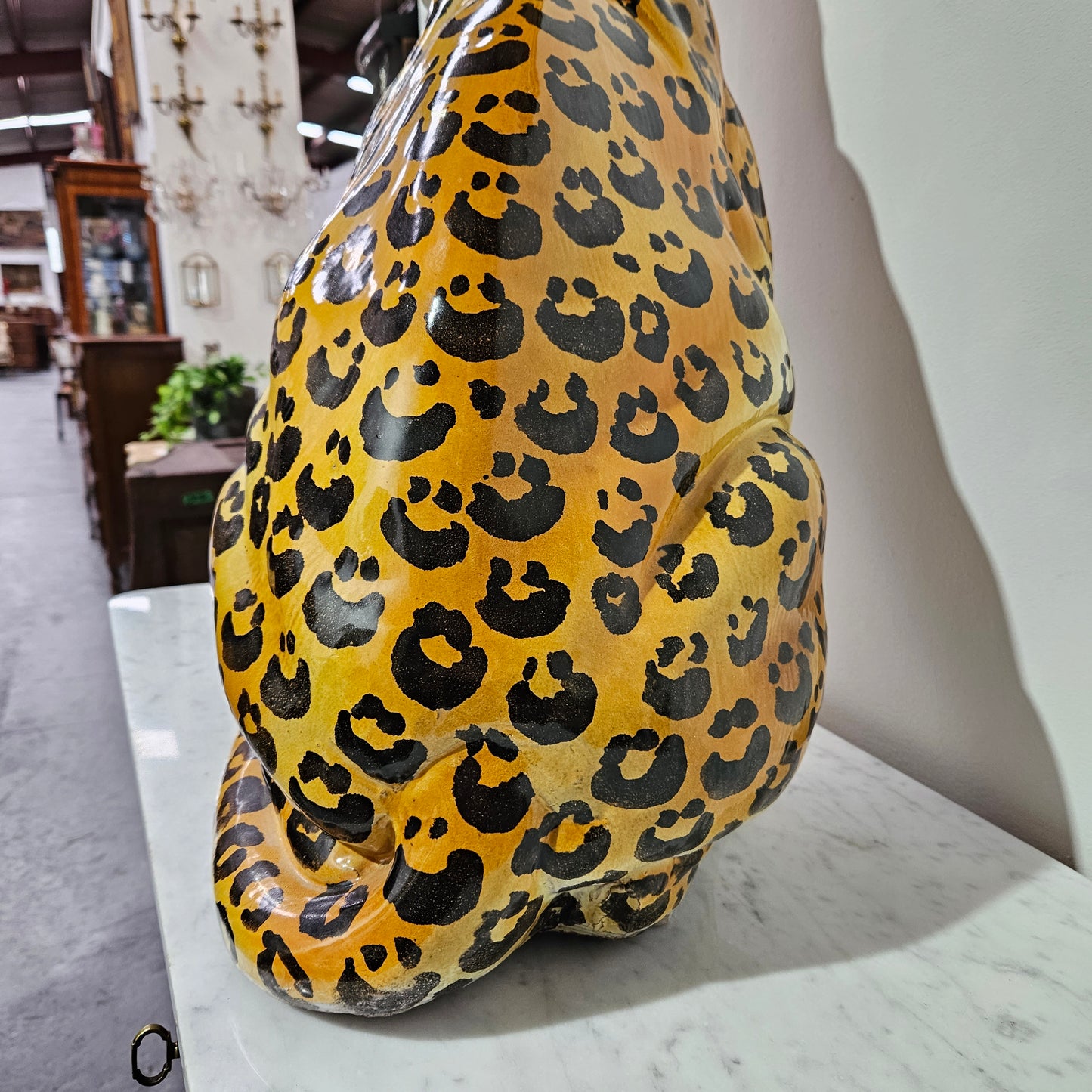 Stunning Vintage Italian Terra Cotta Roaring Leopard