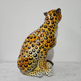 Stunning Vintage Italian Terra Cotta Roaring Leopard