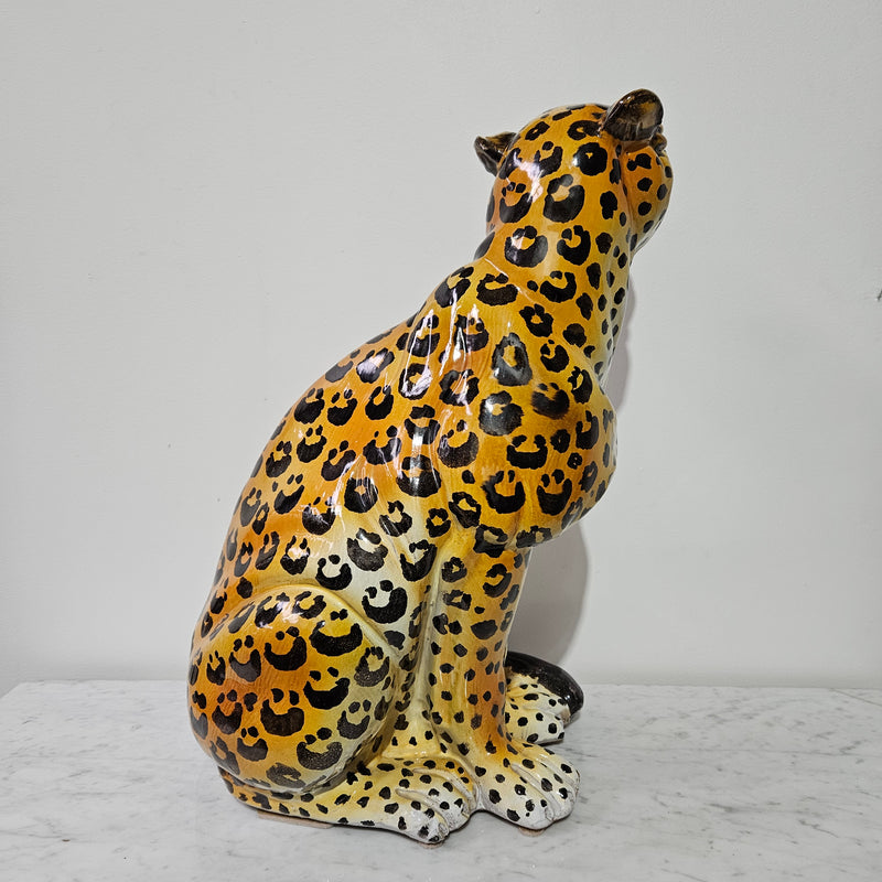 Roaring Leopard Statue