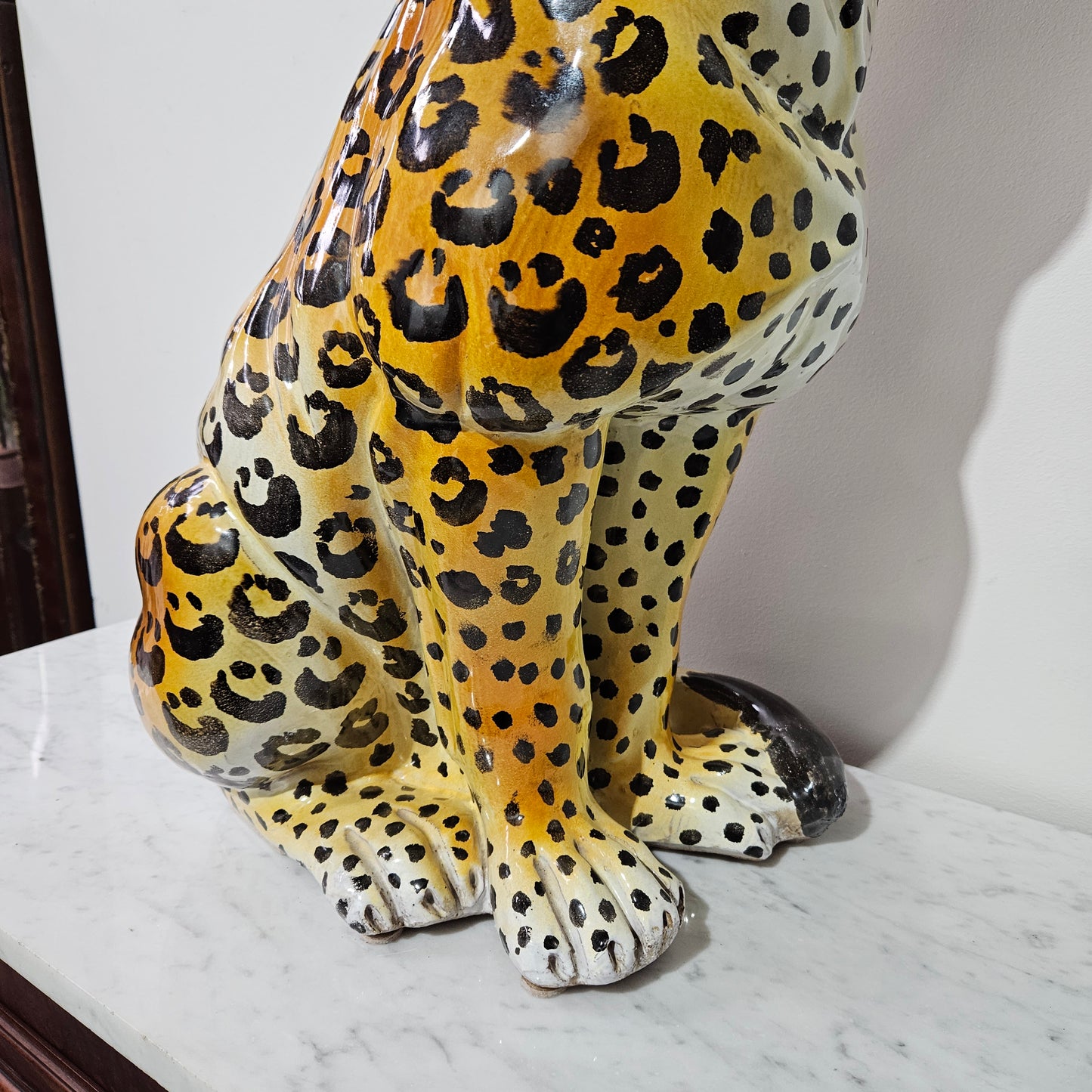 Stunning Vintage Italian Terra Cotta Roaring Leopard
