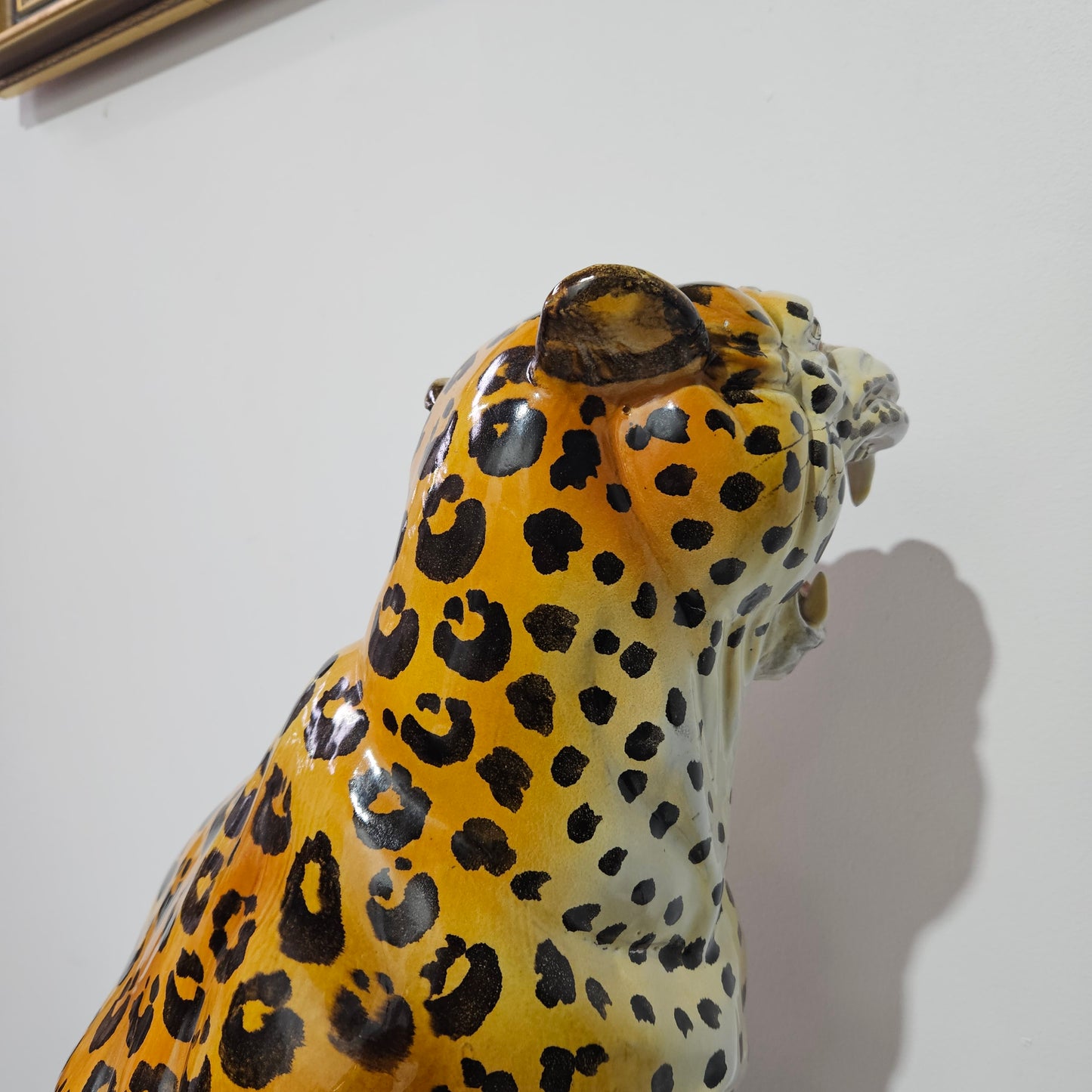 Stunning Vintage Italian Terra Cotta Roaring Leopard