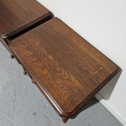 Pair of French Oak Low Wooden Top Bedside Cabinets