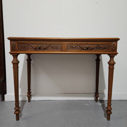 Beautifully Carved French Louis XVI Style Console Table or Desk