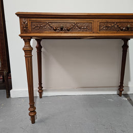 Beautifully Carved French Louis XVI Style Console Table or Desk