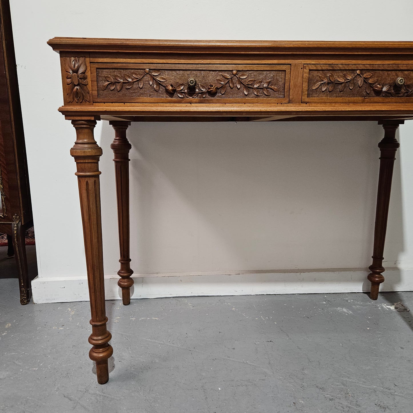 Beautifully Carved French Louis XVI Style Console Table or Desk